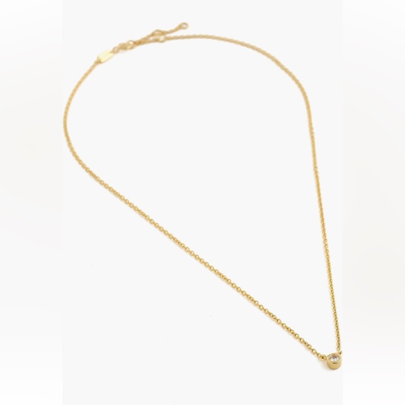 Madewell Demi Fine Cubic Zirconia Bezel Pendant Necklace 14K Gold - Picture 3 of 3